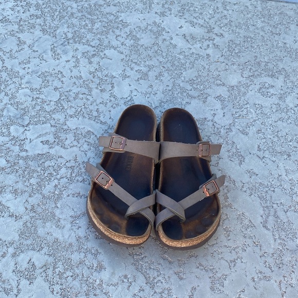 BIRKENSTOCK Mayari Brown Leather Sandals - Picture 1 of 5